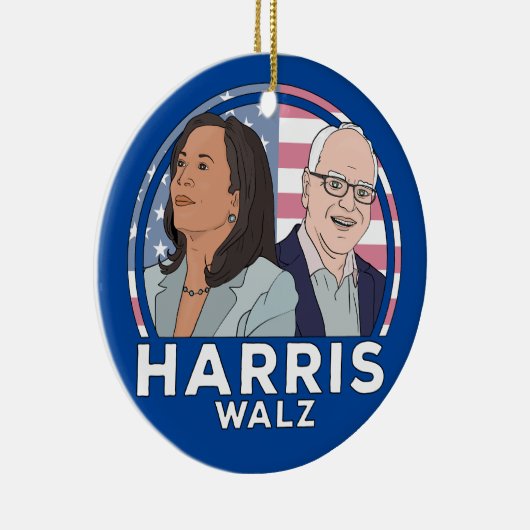 Harris Walz Election Keramisch Ornament (Rechts)