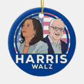 Harris Walz Election Keramisch Ornament (Voorkant)