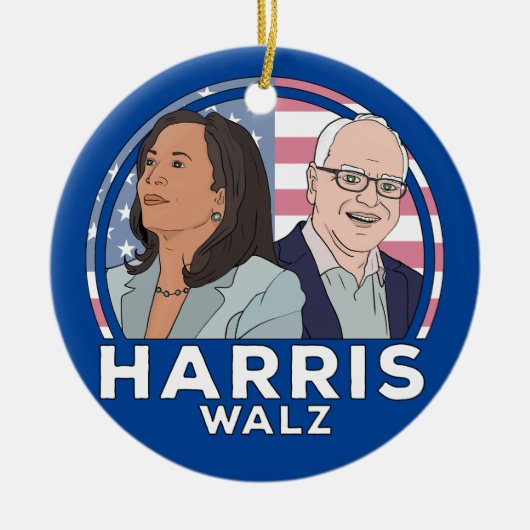 Harris Walz Election Keramisch Ornament (Voorkant)