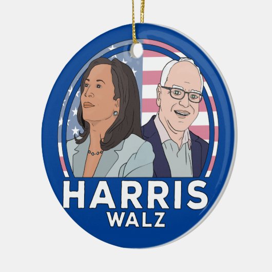 Harris Walz Election Keramisch Ornament (Links)
