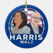 Harris Walz Election Keramisch Ornament (Achterkant)