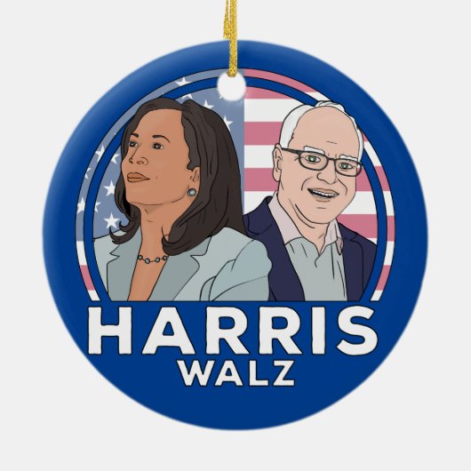 Harris Walz Election Keramisch Ornament (Achterkant)
