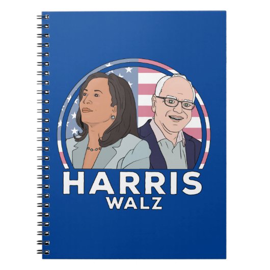 Harris Walz Election Notitieboek (Voorkant)