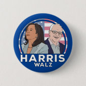 Harris Walz Election Ronde Button 5,7 Cm (Voorkant)