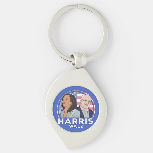 Harris Walz Election Sleutelhanger (Voorkant)