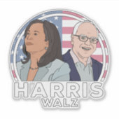 Harris Walz Election Sticker (Voorkant)