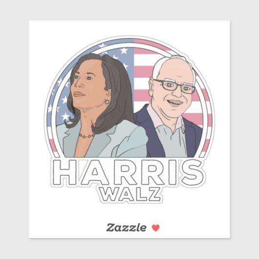 Harris Walz Election Sticker (Vel)