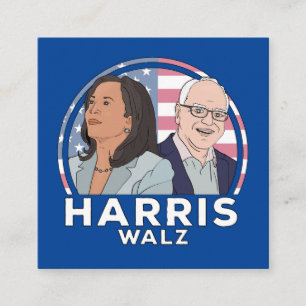 Harris Walz Election Vierkante Visitekaartje