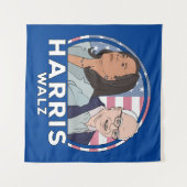 Harris Walz Election Wandkleed (Voorkant (horizontaal))