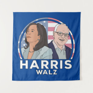 Harris Walz Election Wandkleed