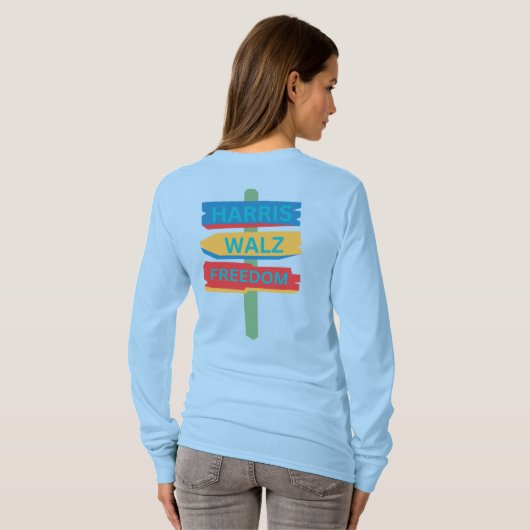 Harris Walz Freedom Beach-bord T-shirt (Achterkant volledig)