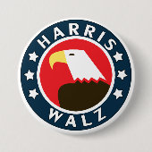 Harris Walz gestileerde adelaar President 2024 Ronde Button 7,6 Cm (Voorkant)