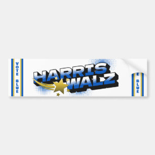 Harris & Walz Gold Star Bumpersticker