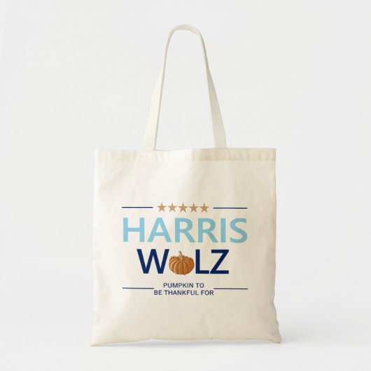 Harris Walz Halloween Pumpkin om dankbaar voor te Tote Bag (Voorkant)