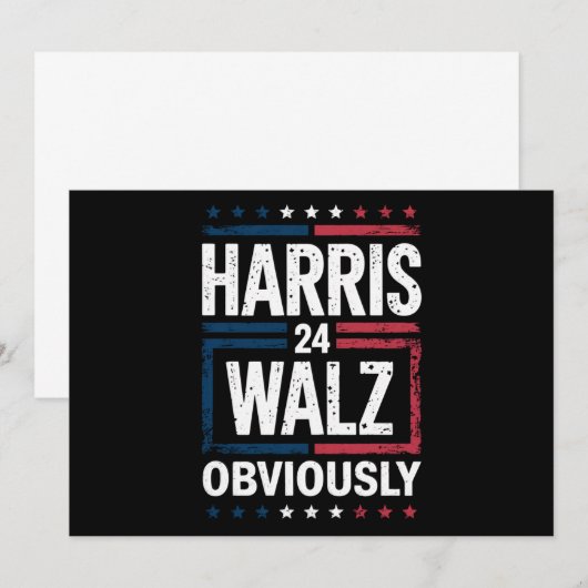 Harris Walz heeft de Harris Waltz 2024 verkiezinge Kaart (Voorkant / Achterkant)