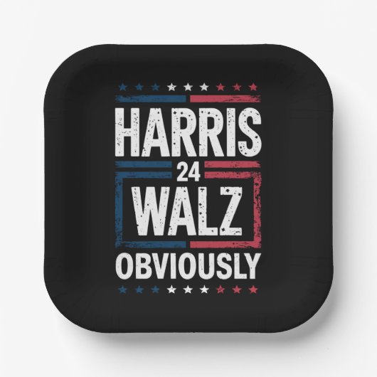 Harris Walz heeft de Harris Waltz 2024 verkiezinge Papieren Bordje (Voorkant)