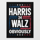 Harris Walz heeft de Harris Waltz 2024 verkiezinge Raamsticker (Vel)