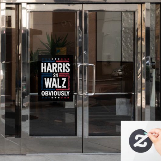 Harris Walz heeft de Harris Waltz 2024 verkiezinge Raamsticker (Kantoordeur)