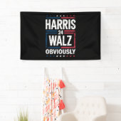 Harris Walz heeft de Harris Waltz 2024 verkiezinge Spandoek (Insitu)