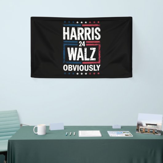 Harris Walz heeft de Harris Waltz 2024 verkiezinge Spandoek (Beurs)