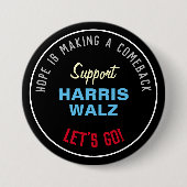HARRIS WALZ Hope maakt comeback Ronde Button 7,6 Cm (Voorkant)