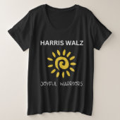 Harris Walz Joyful Warrior Grote Maat T-shirt (Design voorkant)