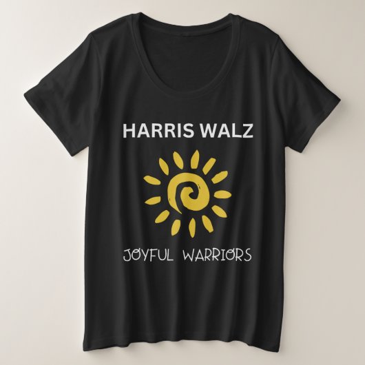 Harris Walz Joyful Warrior Grote Maat T-shirt (Design voorkant)