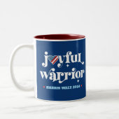 Harris Walz Joyful Warrior USA Vlag Hart Marine Tweekleurige Koffiemok (Links)