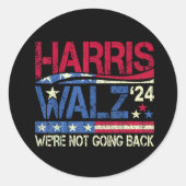 Harris Walz Kamala Harris 2024 Tim Walz Ronde Sticker (Voorkant)