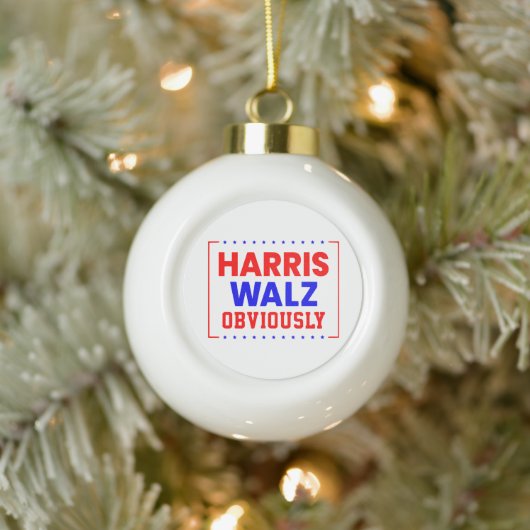 Harris Walz Kamala Harris voor President Keramische Bal Ornament (Boom)