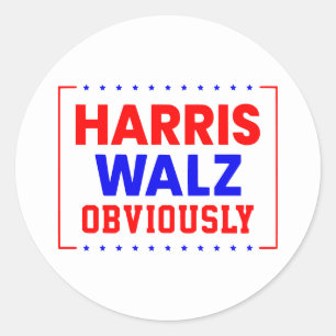 Harris Walz Kamala Harris voor President Ronde Sticker