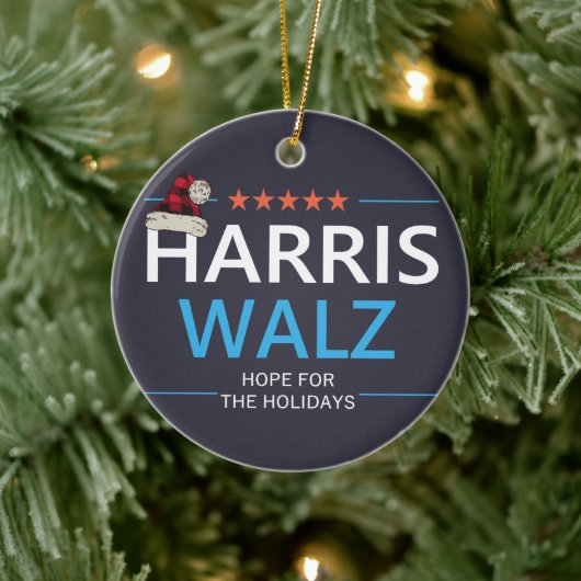 Harris Walz Kersthoop voor de Feestdagen Kamala Keramisch Ornament (Boom)