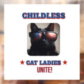 Harris Walz Kinderloze Cat Dames Unite Foto Cat Raamsticker (Vel 2)