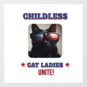 Harris Walz Kinderloze Cat Dames Unite Foto Cat Raamsticker (Vel)