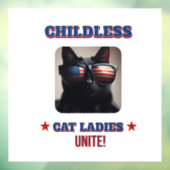 Harris Walz Kinderloze Cat Dames Unite Foto Cat Raamsticker (Vel 3)