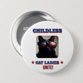 Harris Walz Kinderloze Cat Dames Unite Foto Cat Ronde Button 7,6 Cm (Voorkant /achterkant)