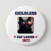 Harris Walz Kinderloze Cat Dames Unite Foto Cat Ronde Button 7,6 Cm (Voorkant)