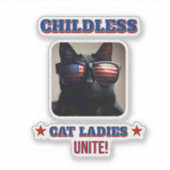 Harris Walz Kinderloze Cat Dames Unite Foto Cat Sticker (Voorkant)