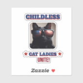 Harris Walz Kinderloze Cat Dames Unite Foto Cat Sticker (Vel)