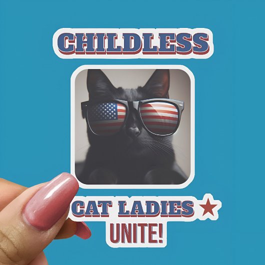 Harris Walz Kinderloze Cat Dames Unite Foto Cat Sticker