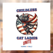 Harris Walz Kinderloze Cat Dames Unite Hero Cat Raamsticker (Vel 2)