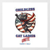 Harris Walz Kinderloze Cat Dames Unite Hero Cat Raamsticker (Vel)