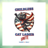 Harris Walz Kinderloze Cat Dames Unite Hero Cat Raamsticker (Vel 3)