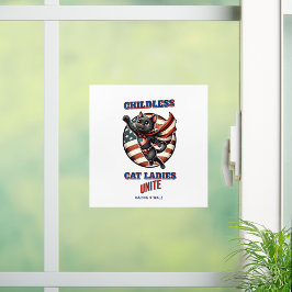 Harris Walz Kinderloze Cat Dames Unite Hero Cat Raamsticker