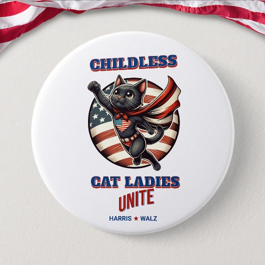 Harris Walz Kinderloze Cat Dames Unite Hero Cat Ronde Button 7,6 Cm