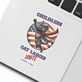 Harris Walz Kinderloze Cat Dames Unite Hero Cat Sticker