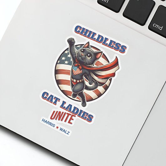 Harris Walz Kinderloze Cat Dames Unite Hero Cat Sticker
