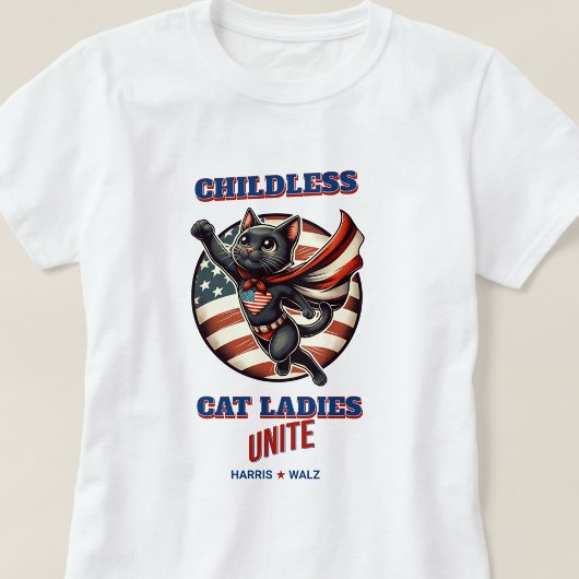 Harris Walz Kinderloze Cat Dames Unite Hero Cat T-shirt