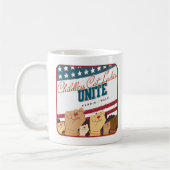 Harris Walz kinderloze kat dames verenigen vuisten Koffiemok (Links)