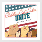 Harris Walz kinderloze kat dames verenigen vuisten Raamsticker (Vel)